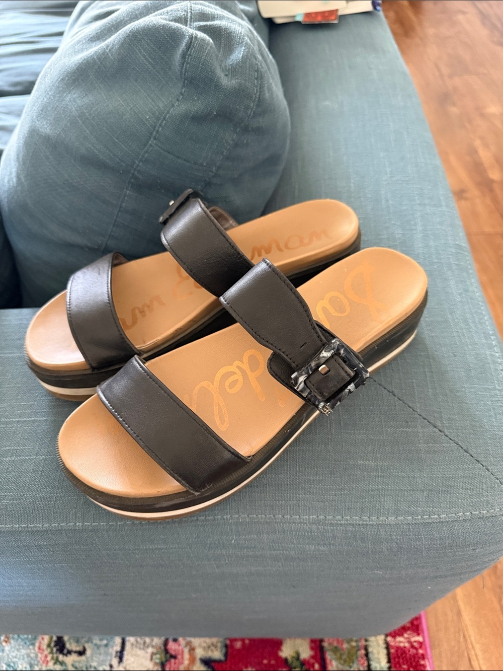 Sam Edelman Women's Slide Sandals with Buckle Accent